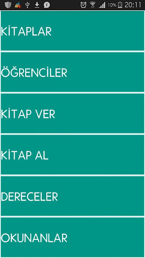 Android application Kütüphane Takip Programı screenshort