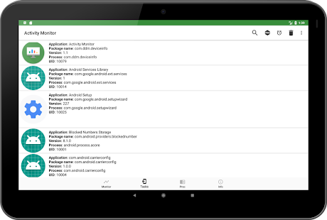 Activity Monitor: cpu, battery Tangkapan layar