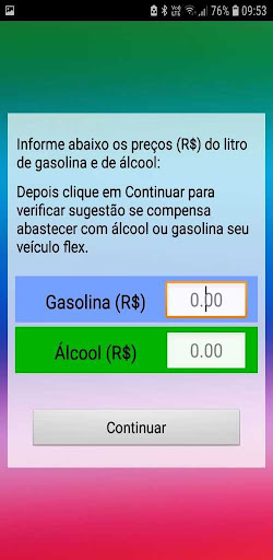 Android application Gasolina ou Etanol? Carro FLEX screenshort