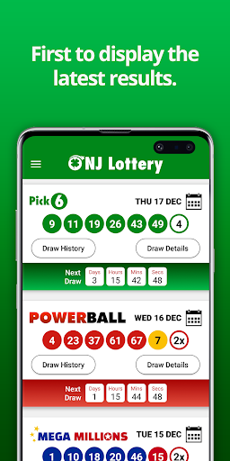 Android application New Jersey Lottery Results screenshort