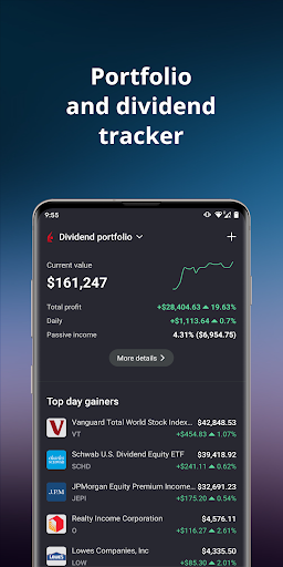 Android application Snowball Analytics – dividends screenshort