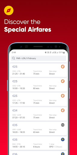 Last Minute Flight Booking App Screen 2