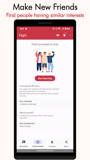 Android application Flight Messenger - Secure Chat screenshort