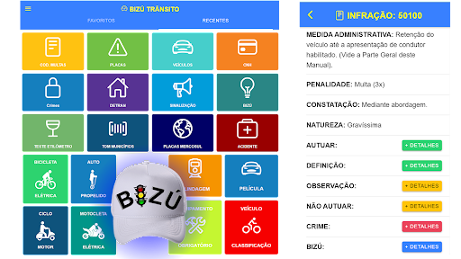 Android application Bizú Trânsito screenshort