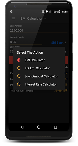 FIX EMI Calculator Screen 2