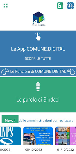 Android application comune.digital screenshort