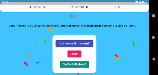 Android application Bac de Français 2024 quiz screenshort