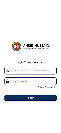 Android application Anees Hussain LMS screenshort