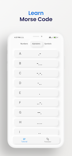 Android application Morse Code screenshort