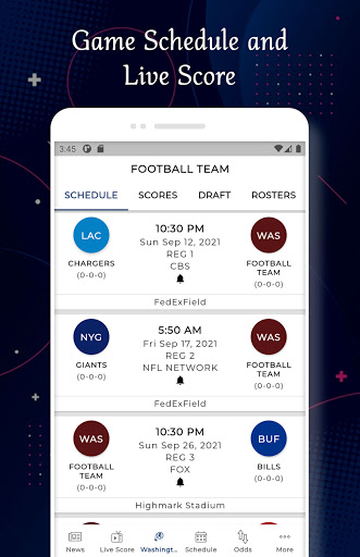Washington - Football Score Screen 2