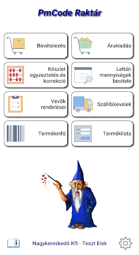 Android application PmCode Raktár screenshort