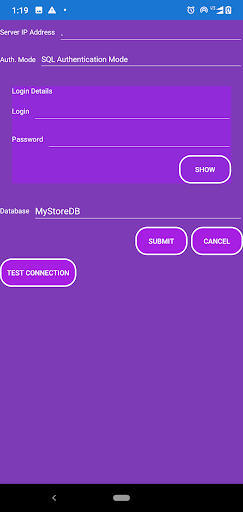 Android application MyStore Web Report screenshort