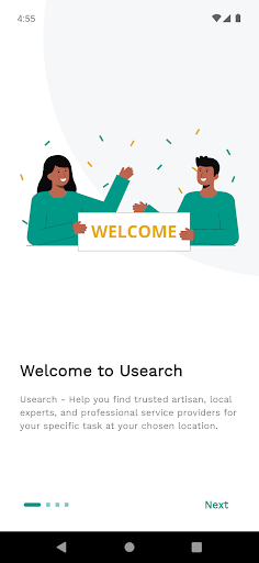 Android application Usearch - Services on-demand screenshort