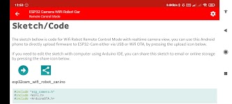 screenshot of ESP32 Camera Wifi Robot Car