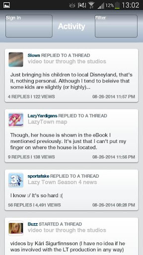 Android application LazyTown Forums screenshort