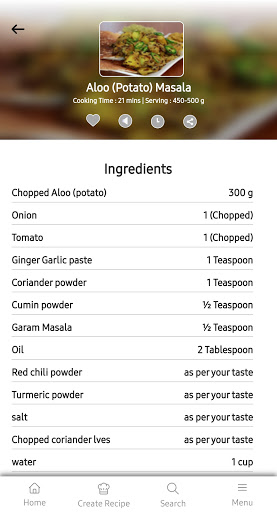 Samsung My Recipe Screen 3