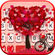 Lovely 3d Pedals Heart Keyboard Theme