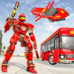 Cover Image of ดาวน์โหลด Limo Robot Bus Game 2020 - Flying Car Robot Games 1.0.6 APK