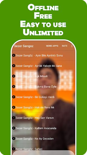 Android application Sezer Sarıgoz - turkish music screenshort
