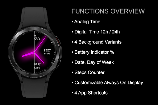 EY11 Pink Glow Watchface Screen 3