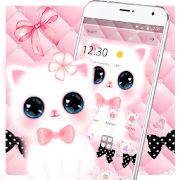 Cute Pink Water Eyes Kitty Theme  Icon