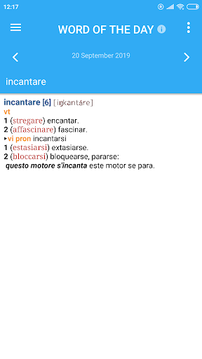 Screenshot of Italian-Spanish Dictionary