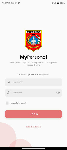 Android application MyPersonal Kab. Karangasem screenshort