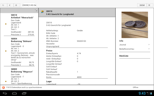 BITS mobile ERP für Mesonic Screen 3