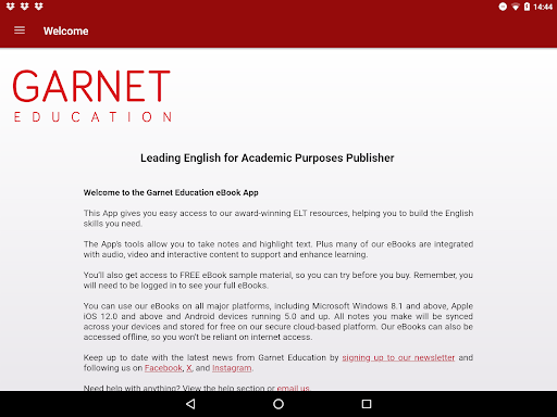 Android application Garnet Education eBooks screenshort
