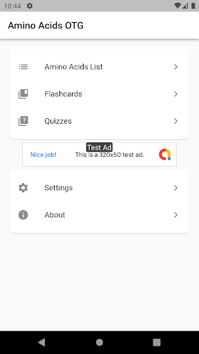 Android application Amino Acids OTG screenshort