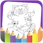 Turning Red coloring book game