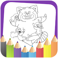 Turning Red coloring book game