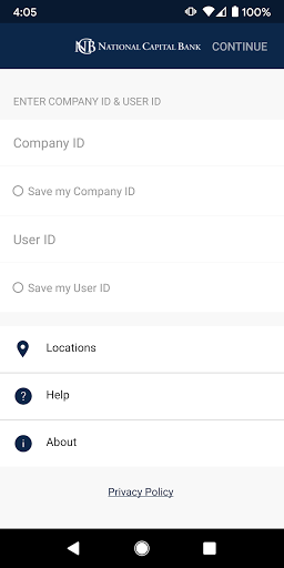 Android application NCB Business screenshort