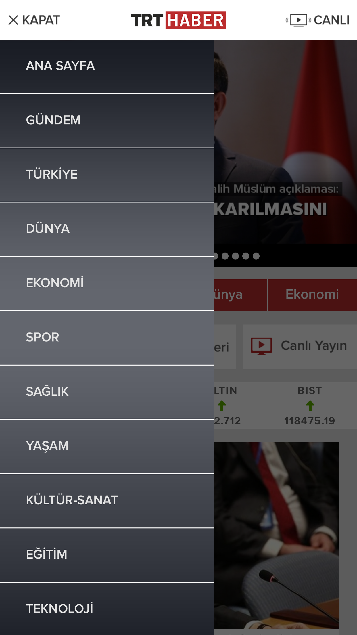 Android application TRT Haber screenshort
