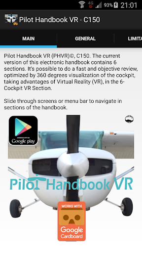 Android application Pilot Handbook VR - Cessna 150 screenshort