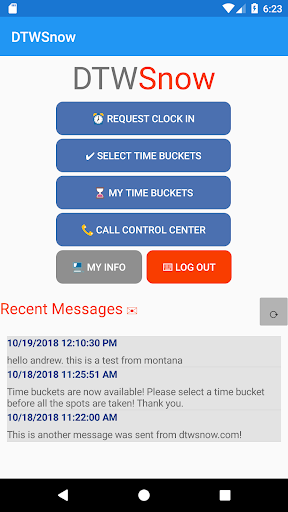 Android application SnowHub DTW screenshort