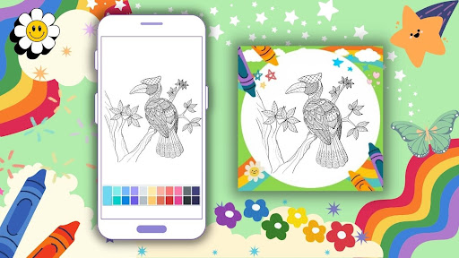 Coloring Book Hornbill Mandala