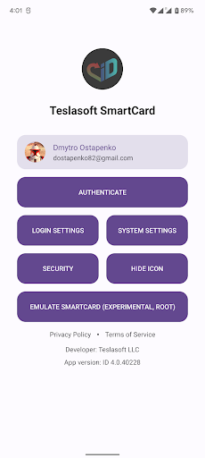 Android application Teslasoft SmartCard screenshort