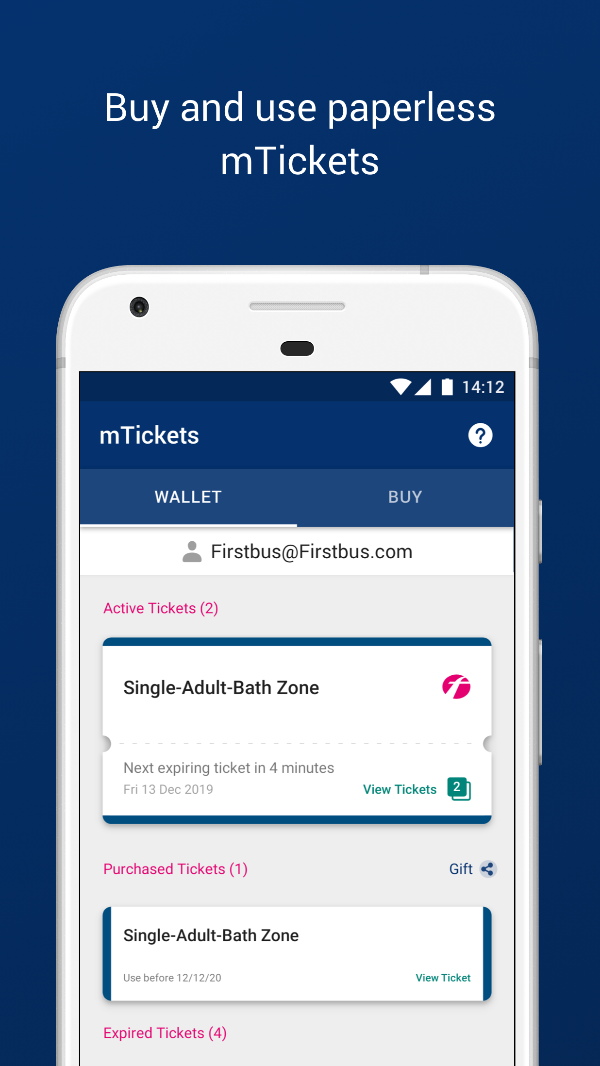 Android application First Bus – Plan, buy mTickets & live bus times screenshort
