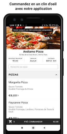 Android application Andiamo Pizza screenshort
