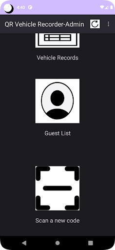 QR Vehicle Recorder-Admin Screen 3