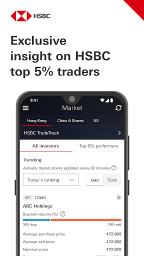 Android application HSBC HK Easy Invest screenshort