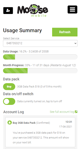 Android application Moose Mobile screenshort