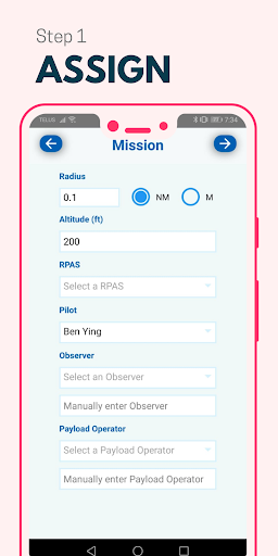 RPAS WILCO: Drone Flight Plans Screen 3
