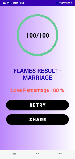 Android application FLAMES Love Meter Test By Name screenshort