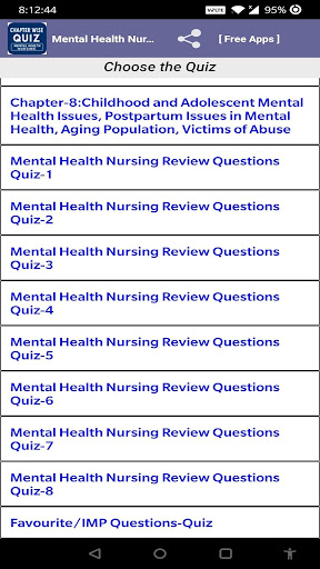 Mental Health Nursing Quiz