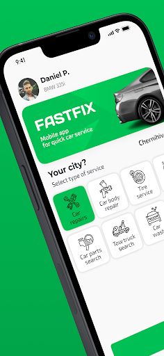 Android application Fastfix service station search screenshort