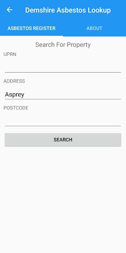 Android application Asbestos Lookup screenshort