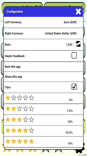Currency2: Rates exchange Screen 2