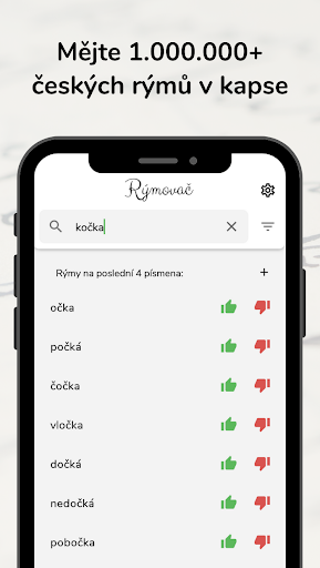 Rýmovač - vyhledávač rýmů Screen 2
